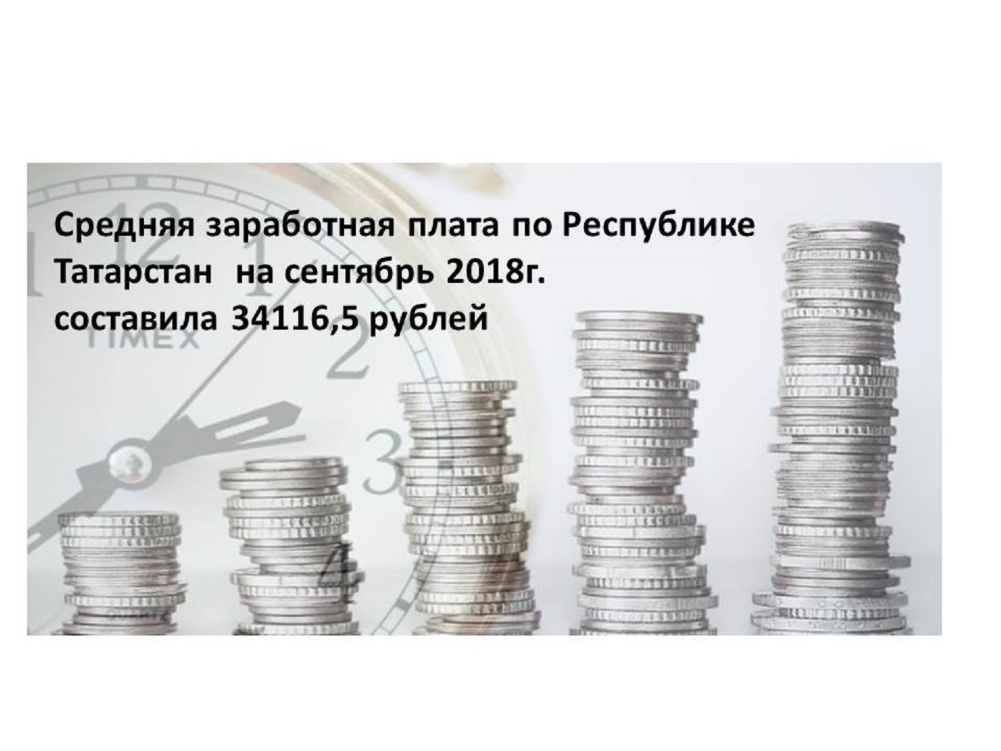 Средняя заработная плата по Республике Татарстан  на сентябрь 2018г